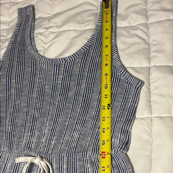 Striped Blue and White Jumpsuit Caution to the Wind - Picture 4 of 11